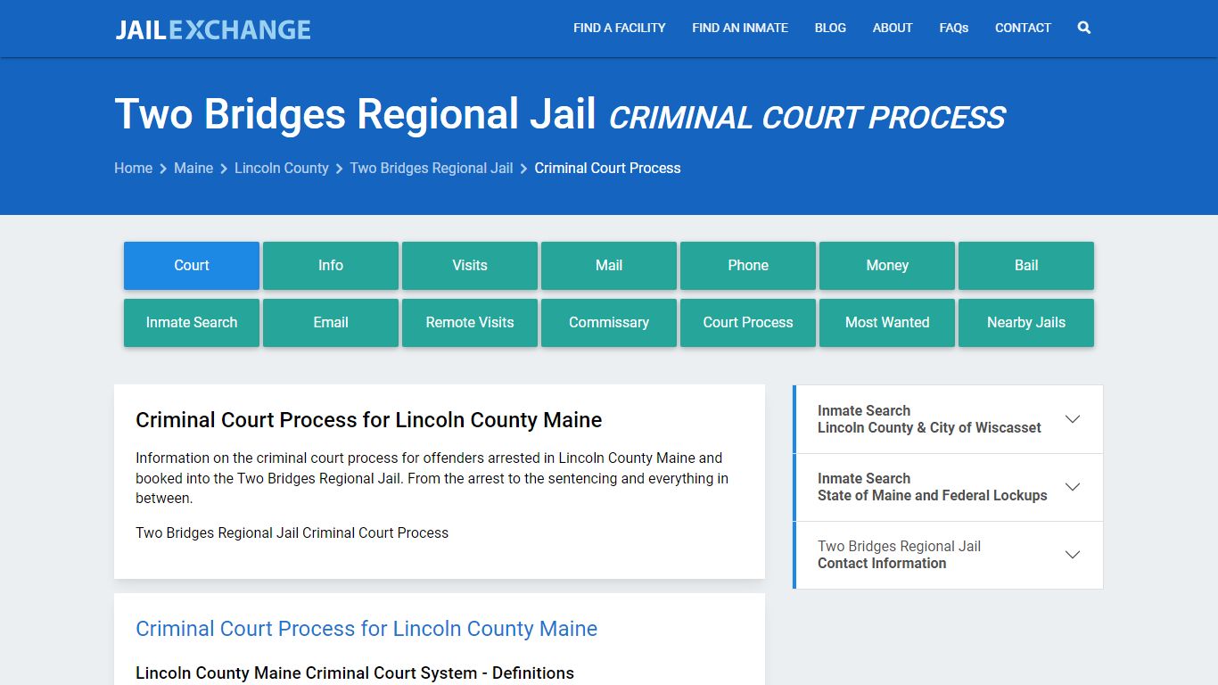 Two Bridges Regional Jail Criminal Court Process